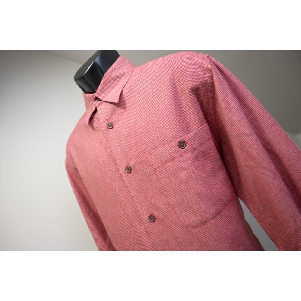 ORVIS Country Shirt Cotton Lyocell Long Sleeve Front Pocket Plaid Mens Sz Medium